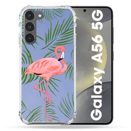 Coque Transparente Pour Samsung Galaxy A56 5G Flamant Rose