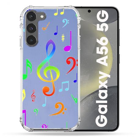 Coque Transparente Pour Samsung Galaxy A56 5G Note Musique Colore