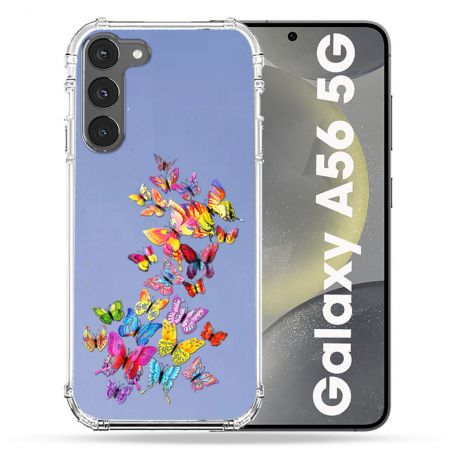Coque Transparente Pour Samsung Galaxy A56 5G Papillon Multicolore