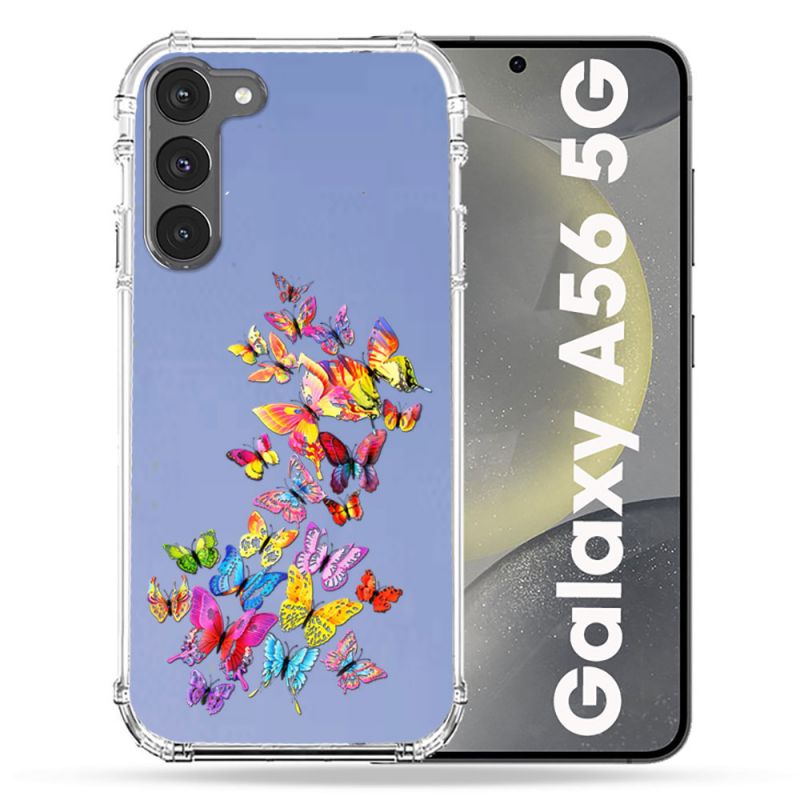 Coque Transparente Pour Samsung Galaxy A56 5G Papillon Multicolore
