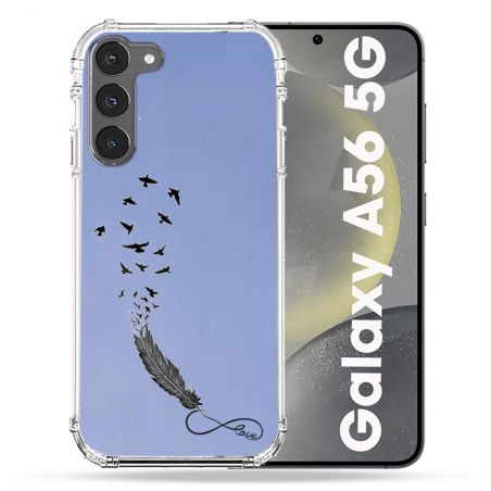 Coque Transparente Pour Samsung Galaxy A56 5G Plume Infini