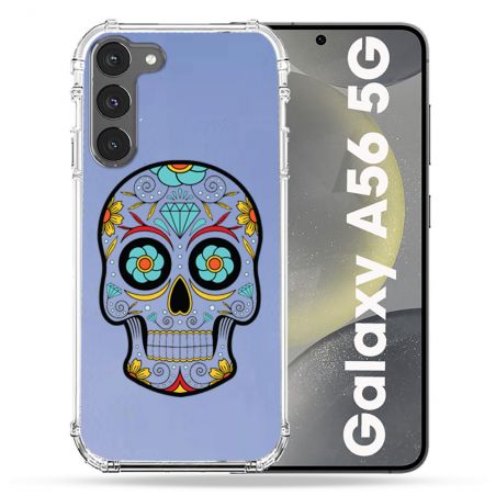 Coque Transparente Pour Samsung Galaxy A56 5G Tete Mort Color