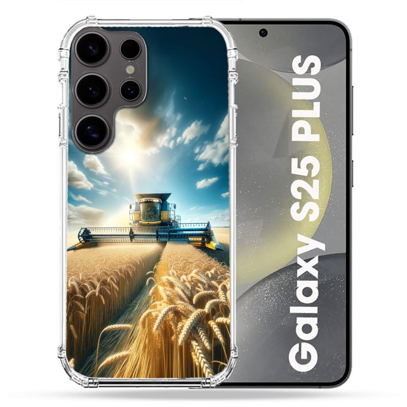 Coque Renforcée Pour Samsung Galaxy S25 PLUS Agriculture Moissonneuse Blé
