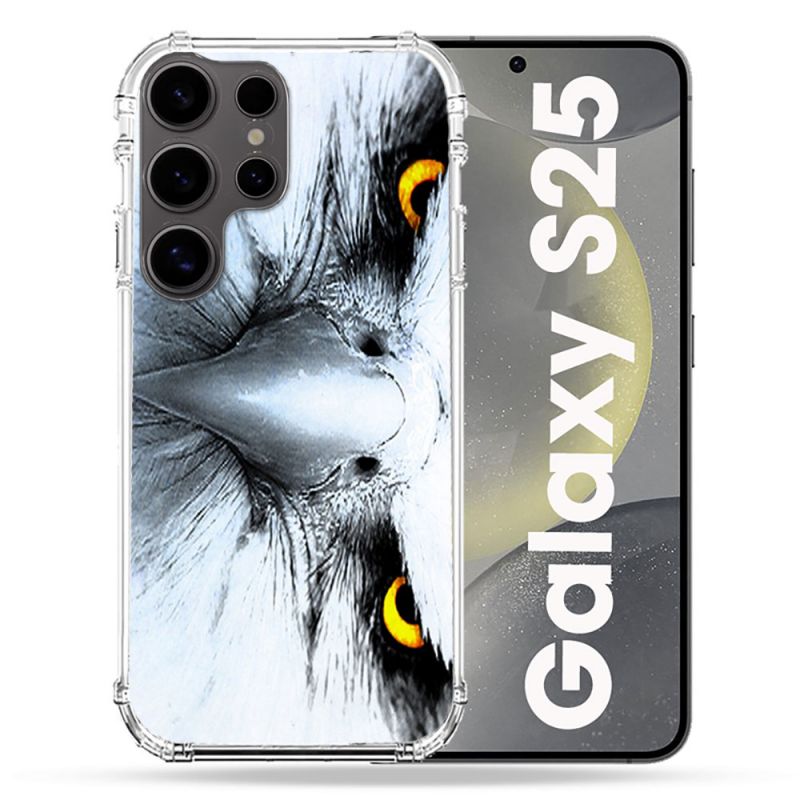 Coque Renforcée Pour Samsung Galaxy S25 Animal Aigle Royal Blanc