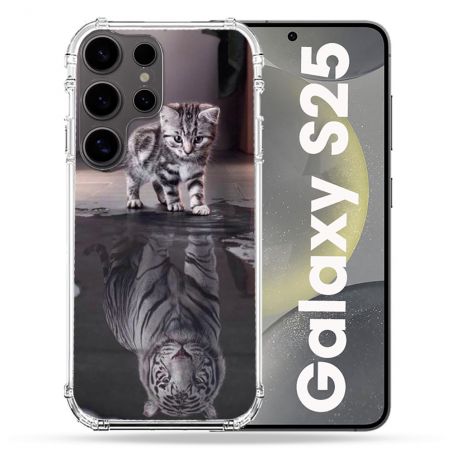 Coque Renforcée Pour Samsung Galaxy S25 Animal Chat Reflet
