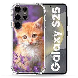 Coque Renforcée Pour Samsung Galaxy S25 Animal Chat Violet