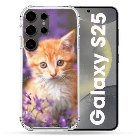 Coque Renforcée Pour Samsung Galaxy S25 Animal Chat Violet
