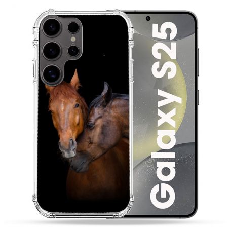 Coque Renforcée Pour Samsung Galaxy S25 Animal Cheval Marron