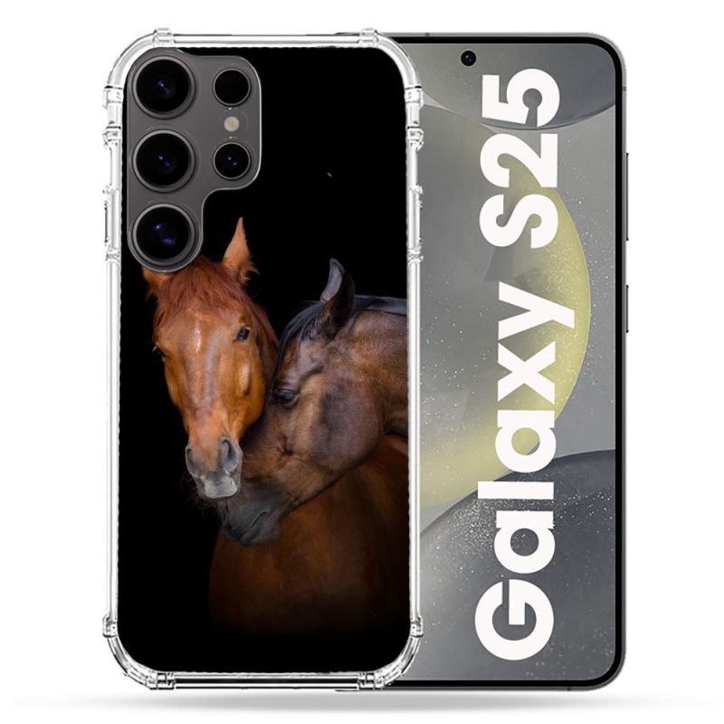 Coque Renforcée Pour Samsung Galaxy S25 Animal Cheval Marron