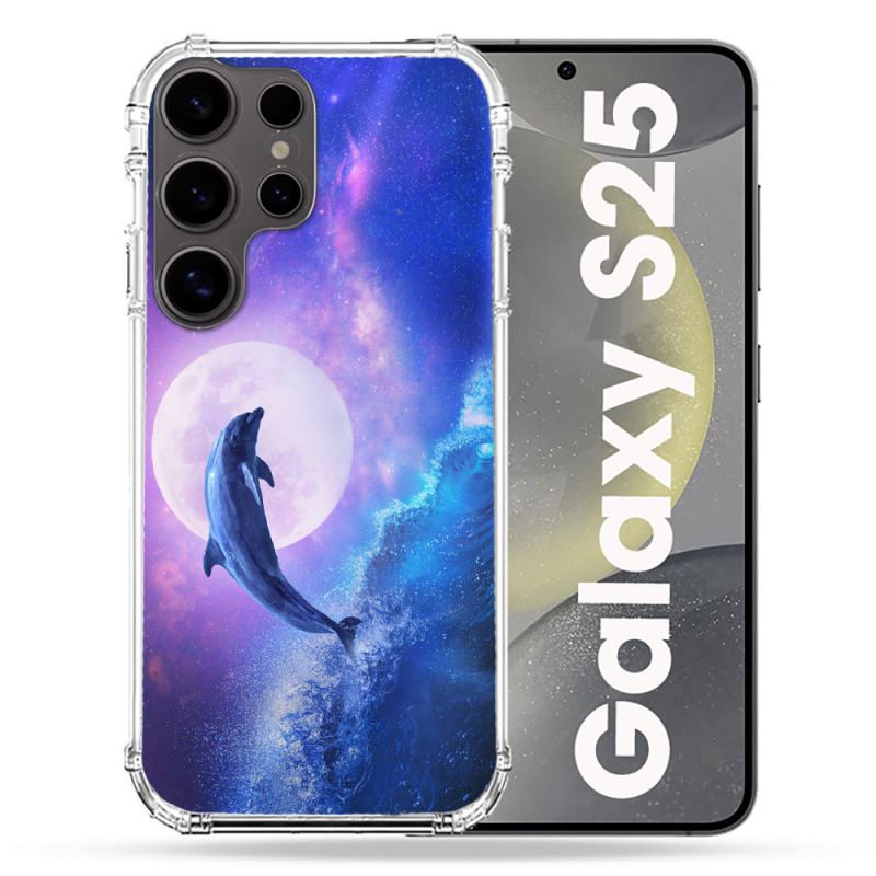 Coque Renforcée Pour Samsung Galaxy S25 Animal Dauphin Vague