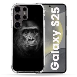Coque Renforcée Pour Samsung Galaxy S25 Animal Gorille Noir
