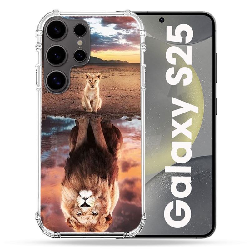 Coque Renforcée Pour Samsung Galaxy S25 Animal Lion Reflet
