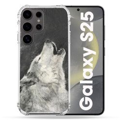 Coque Renforcée Pour Samsung Galaxy S25 Animal Loup Hurlement