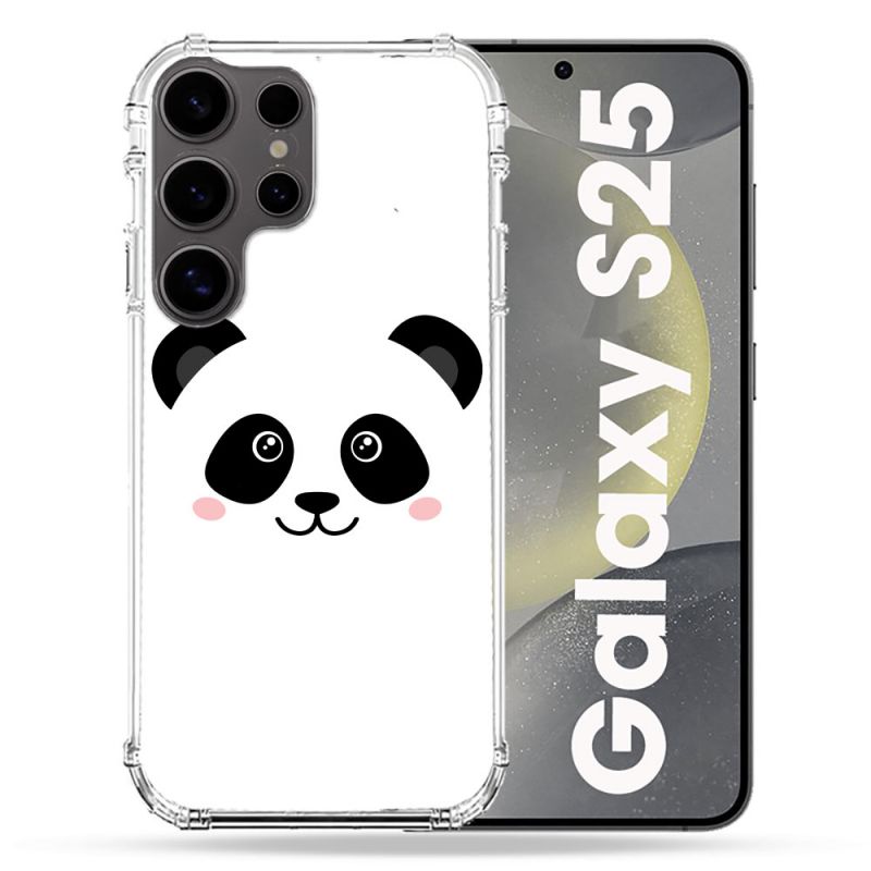 Coque Renforcée Pour Samsung Galaxy S25 Animal Panda Blanc