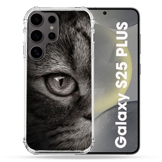 Coque Renforcée Pour Samsung Galaxy S25 PLUS Animal Chat Gris