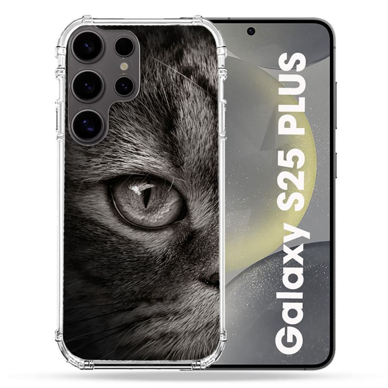 Coque Renforcée Pour Samsung Galaxy S25 PLUS Animal Chat Gris