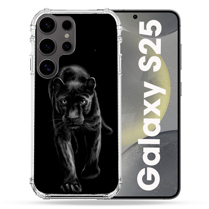 Coque Renforcée Pour Samsung Galaxy S25 Animal Panthère Noire