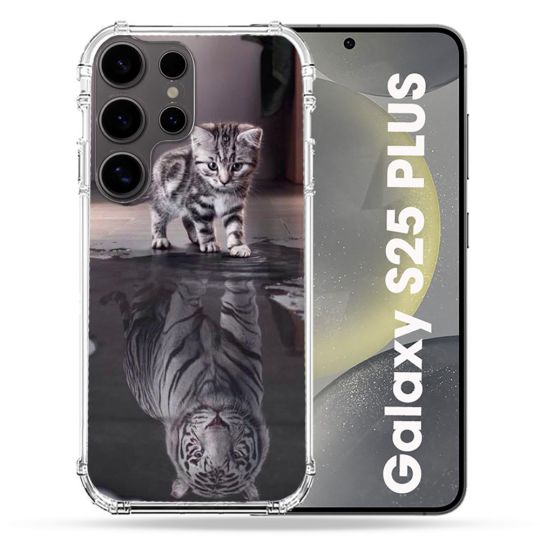 Coque Renforcée Pour Samsung Galaxy S25 PLUS Animal Chat Reflet