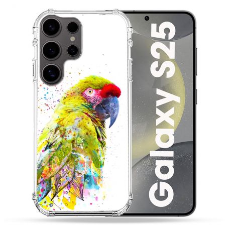 Coque Renforcée Pour Samsung Galaxy S25 Animal Perroquet Jaune