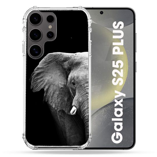 Coque Renforcée Pour Samsung Galaxy S25 PLUS Animal Elephant Noir
