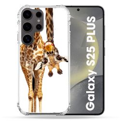 Coque Renforcée Pour Samsung Galaxy S25 PLUS Animal Girafe Blanche