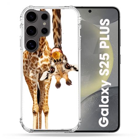 Coque Renforcée Pour Samsung Galaxy S25 PLUS Animal Girafe Blanche