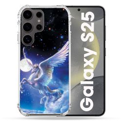 Coque Renforcée Pour Samsung Galaxy S25 Fantastique Licorne Céleste