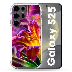 Coque Renforcée Pour Samsung Galaxy S25 Fleur Lys Color