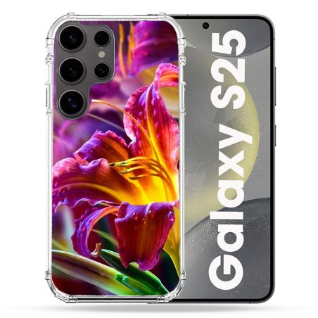 Coque Renforcée Pour Samsung Galaxy S25 Fleur Lys Color