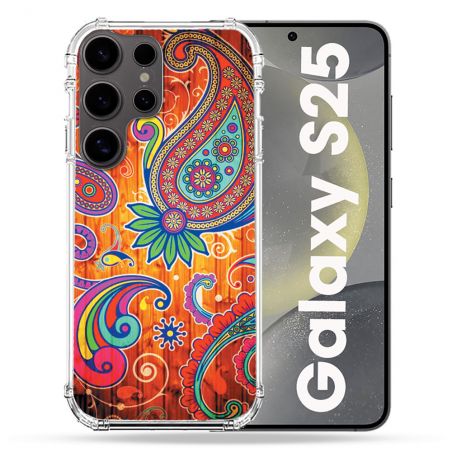Coque Renforcée Pour Samsung Galaxy S25 Fleur Psychedelic