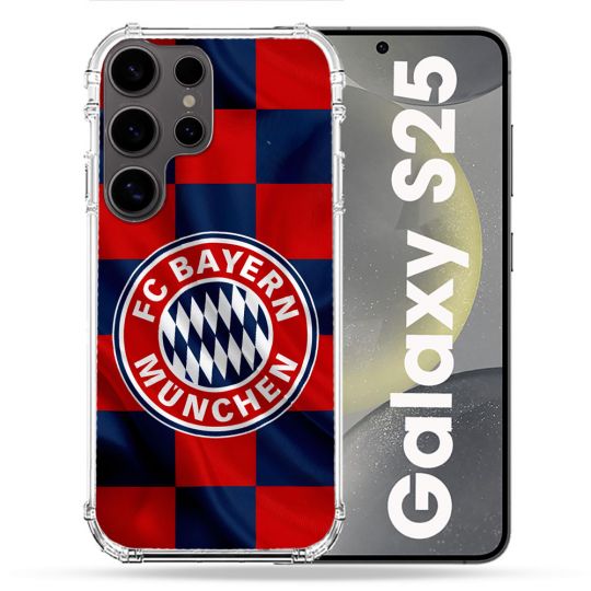 Coque Renforcée Pour Samsung Galaxy S25 Foot Bayern Munich Carreaux