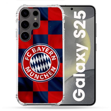 Coque Renforcée Pour Samsung Galaxy S25 Foot Bayern Munich Carreaux