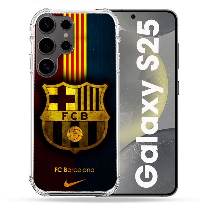 Coque Renforcée Pour Samsung Galaxy S25 Foot FC Barcelone Vintage