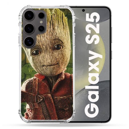 Coque Renforcée Pour Samsung Galaxy S25 Groot Vert