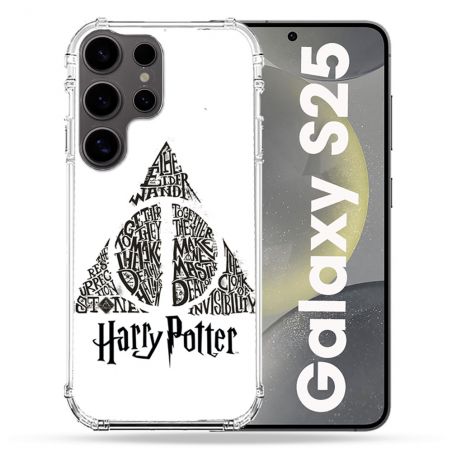 Coque Renforcée Pour Samsung Galaxy S25 Harry Potter Hollows triangle Blanc