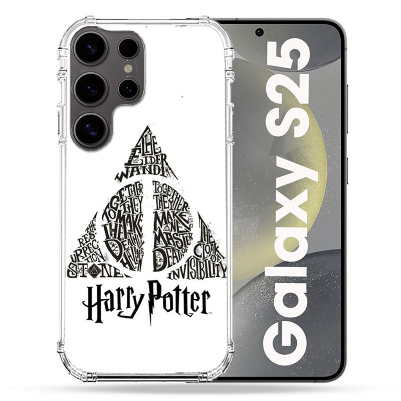 Coque Renforcée Pour Samsung Galaxy S25 Harry Potter Hollows triangle Blanc