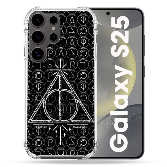 Coque Renforcée Pour Samsung Galaxy S25 Harry Potter Hollows Triangle Noir