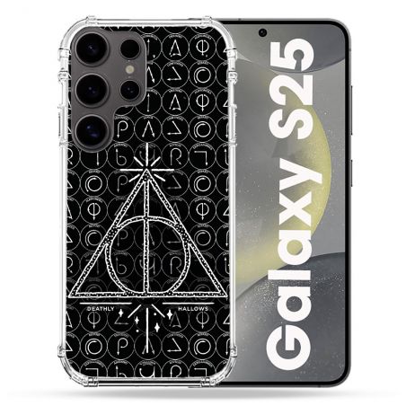 Coque Renforcée Pour Samsung Galaxy S25 Harry Potter Hollows Triangle Noir