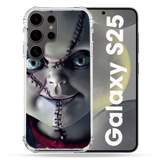 Coque Renforcée Pour Samsung Galaxy S25 Horreur Chucky Cicatrice