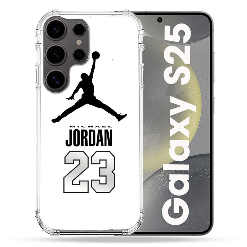 Coque Renforcée Pour Samsung Galaxy S25 Jordan 23 Blanc