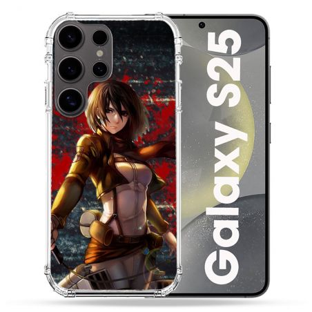 Coque Renforcée Pour Samsung Galaxy S25 Manga Attaque Titans Mikasa