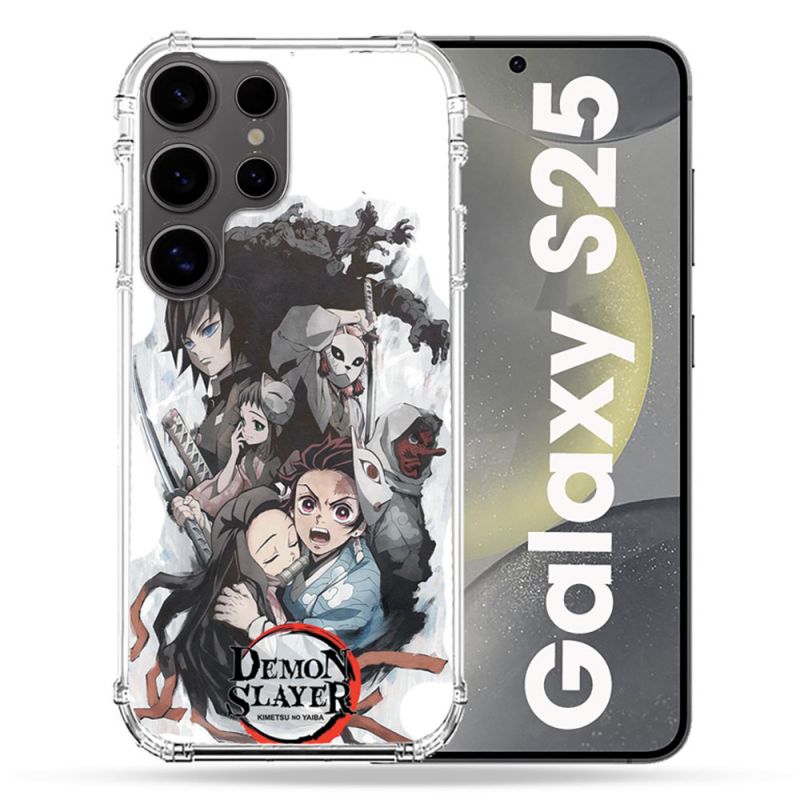 Coque Renforcée Pour Samsung Galaxy S25 Manga Demon Slayer Blanc