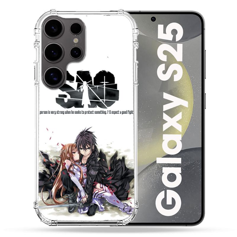 Coque Renforcée Pour Samsung Galaxy S25 Manga SAO sword Art Online Blanc