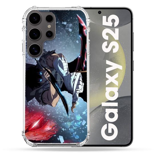 Coque Renforcée Pour Samsung Galaxy S25 Manga Solo Leveling Sung Epee