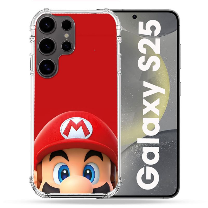 Coque Renforcée Pour Samsung Galaxy S25 Mario Rouge