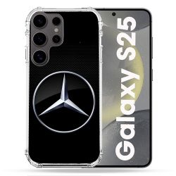 Coque Renforcée Pour Samsung Galaxy S25 Mercedes Carbone