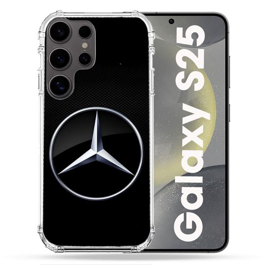 Coque Renforcée Pour Samsung Galaxy S25 Mercedes Carbone