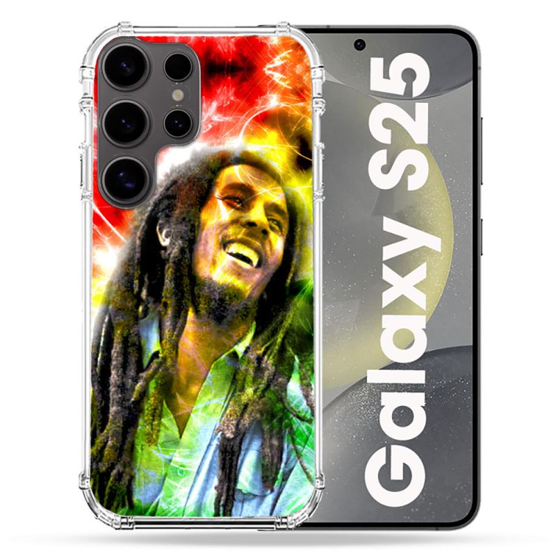 Coque Renforcée Pour Samsung Galaxy S25 Musique Bob Marley Color