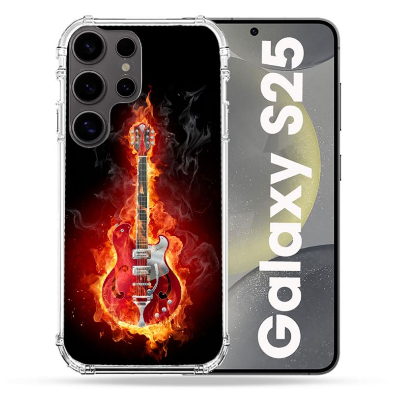 Coque Renforcée Pour Samsung Galaxy S25 Musique Guitare Electrique