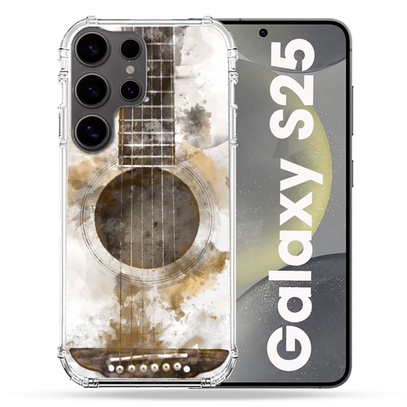 Coque Renforcée Pour Samsung Galaxy S25 Musique Guitare Tag